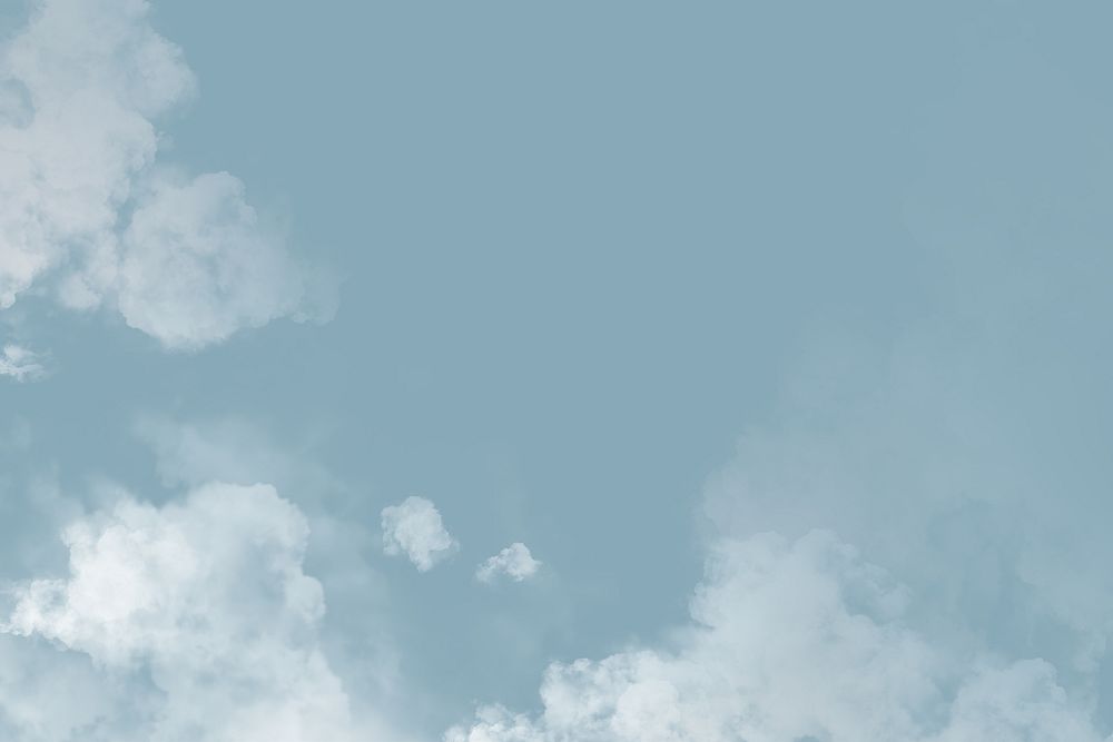 Blue sky background, white cloud border