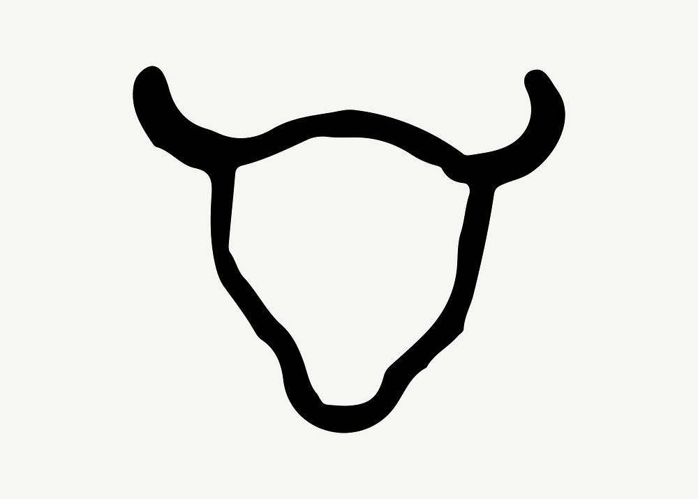 Taurus sign, zodiac symbol clipart psd