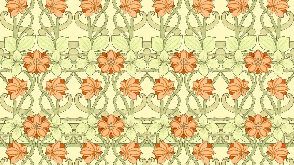 Floral pattern desktop wallpaper, remixed by rawpixel
