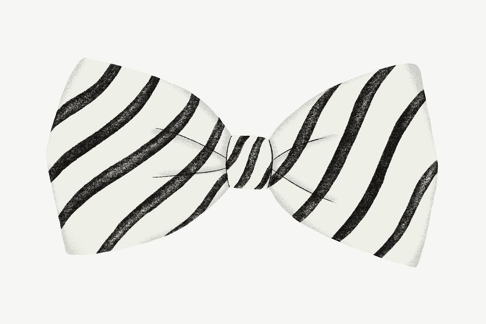 White striped bow-tie, apparel collage element psd