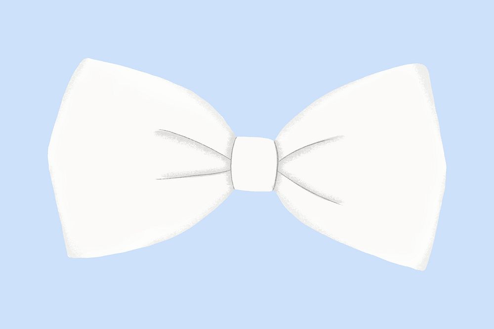 White bow-tie, apparel collage element psd