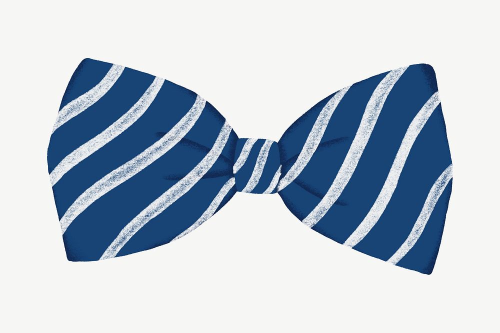 Blue striped bow-tie, apparel collage element psd