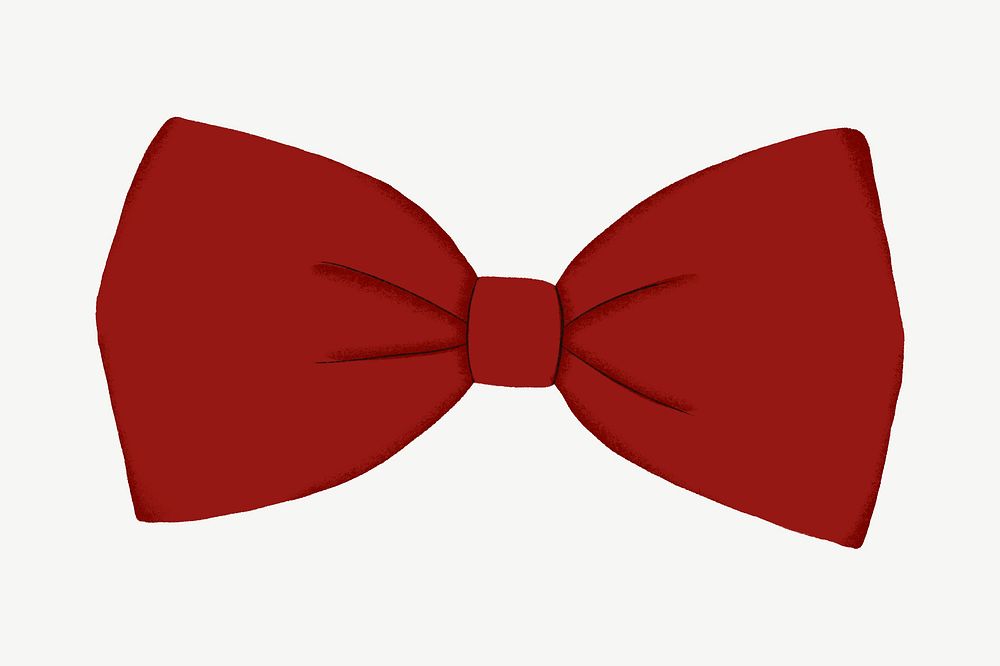 Red bow-tie, apparel collage element psd