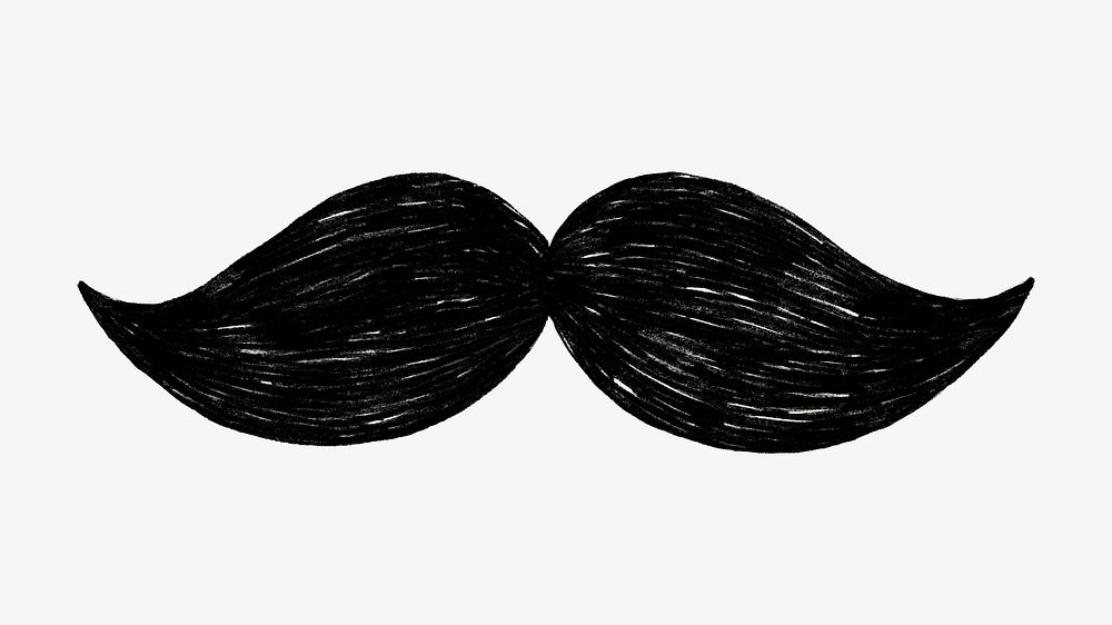 French mustache, journal collage element psd