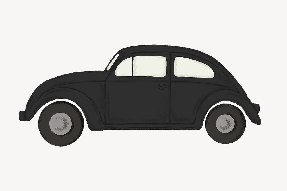 Black classic car drawing design