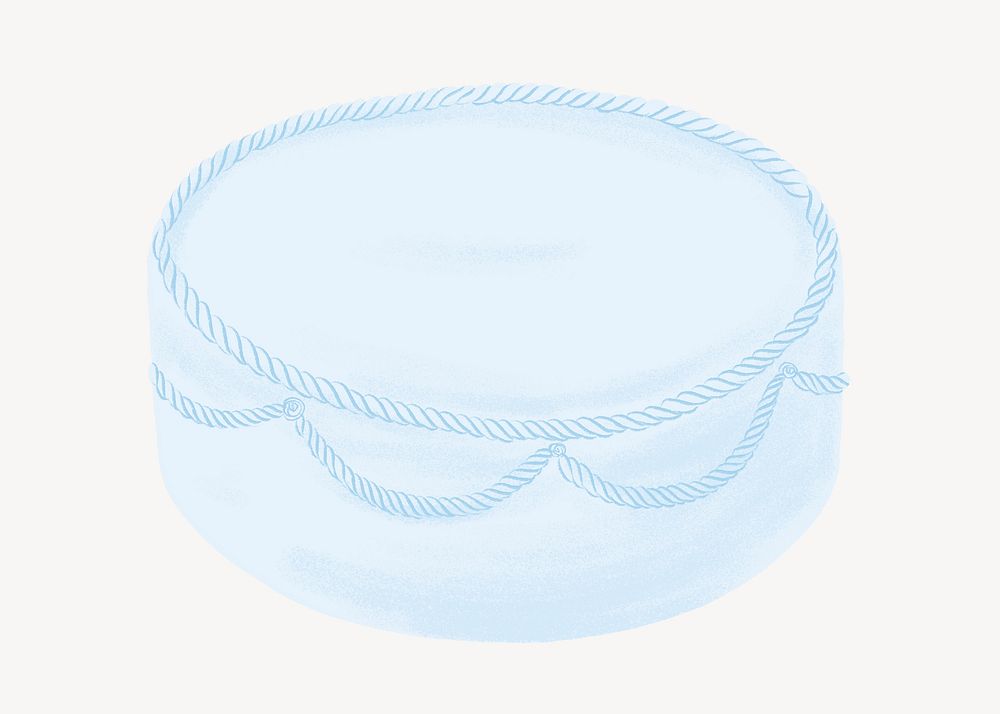 Blue birthday cake, dessert illustration