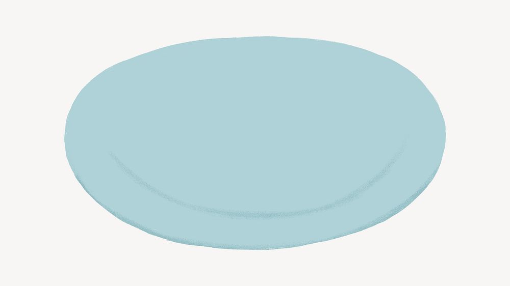 Blue plate, dish, object illustration