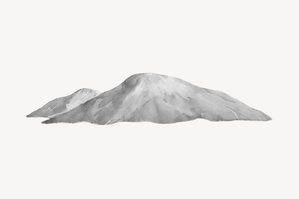 Vintage gray mountains drawing