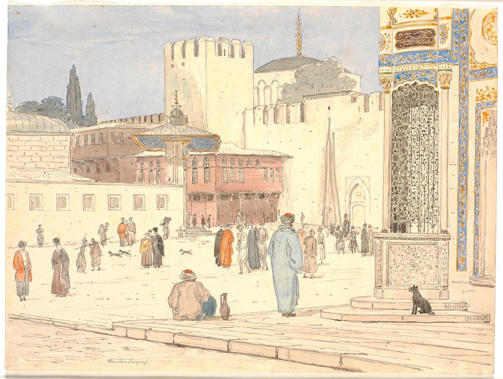 The Square in Front of Bab-i-Hümayan in Constantinople by Martinus Rørbye