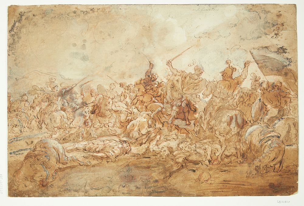 Cavalry battle scene by Jacques Courtois