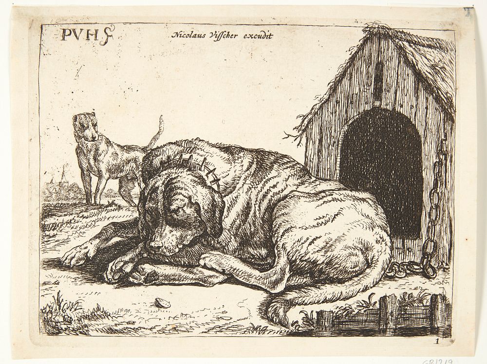 Dog on a chain by Paulus Van Hillegaert II