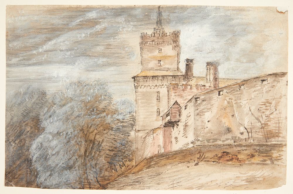 Castle with forest on the left by Roelant Savery