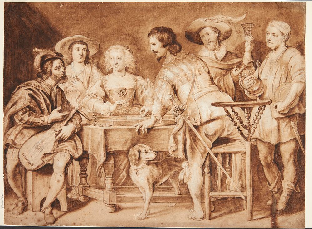 Company around a table by Palamedes Palamedesz I