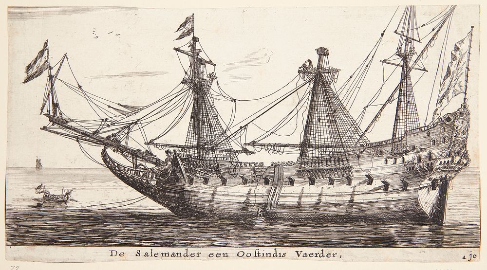 The ship De Salamander by Reinier Nooms