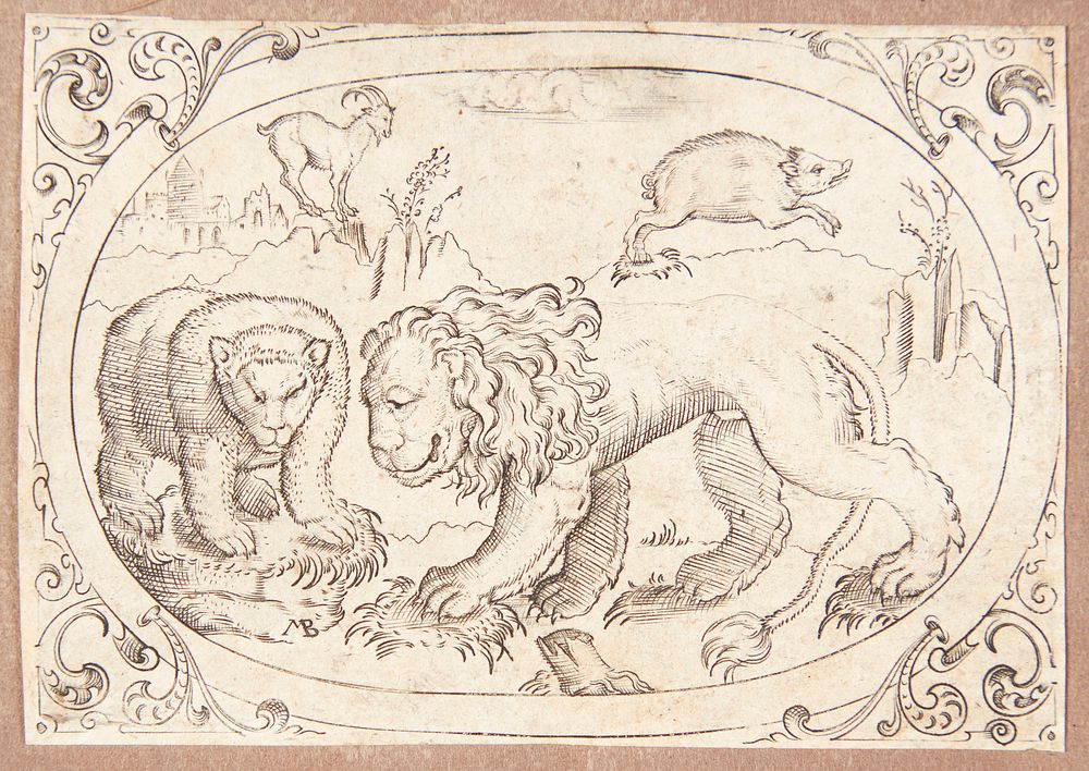 A lion and a bear, as well as a buck and a wild boar by Mathias Beytler