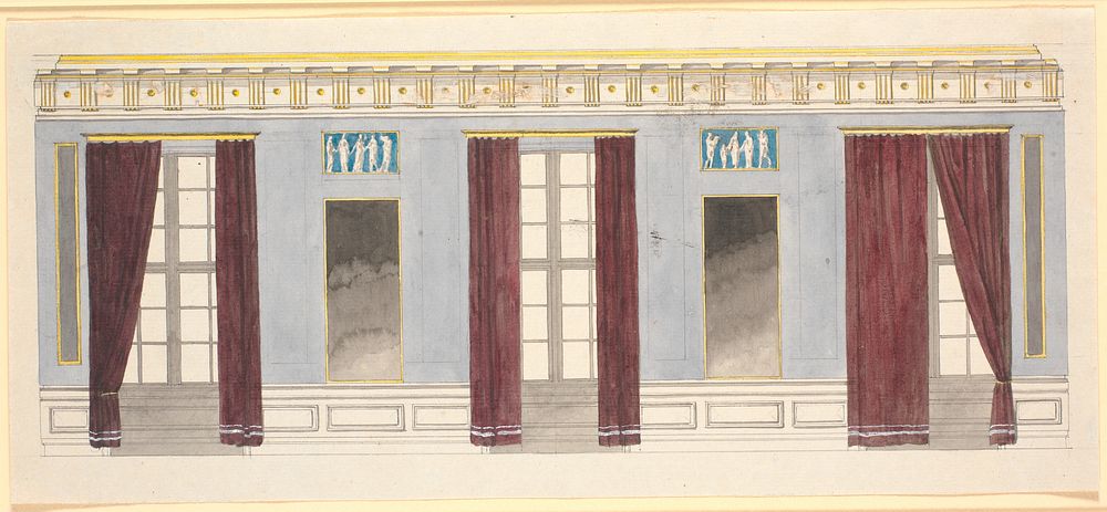 Draft for decoration of the window wall in the apartment hall by Nicolai Abildgaard