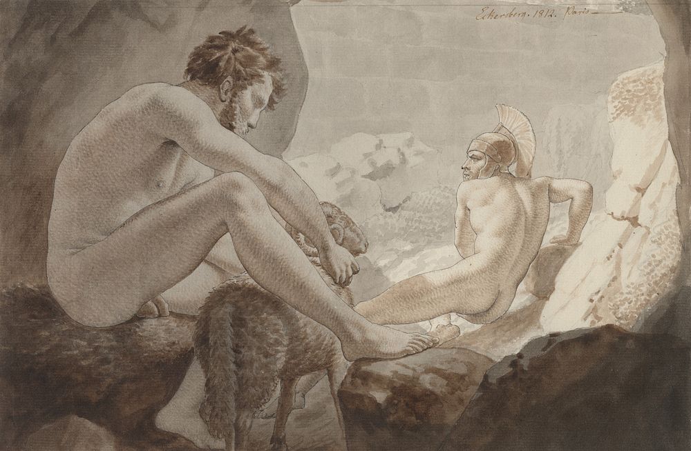 Odysseus flees from Polyphemus by C.W. Eckersberg