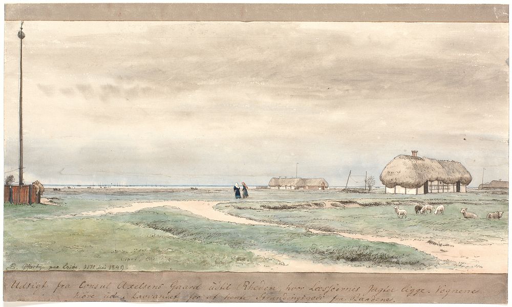 View from Consul Axelsen's farm to Rheden, where the Læssöernes Jagter are located. by P. C. Skovgaard