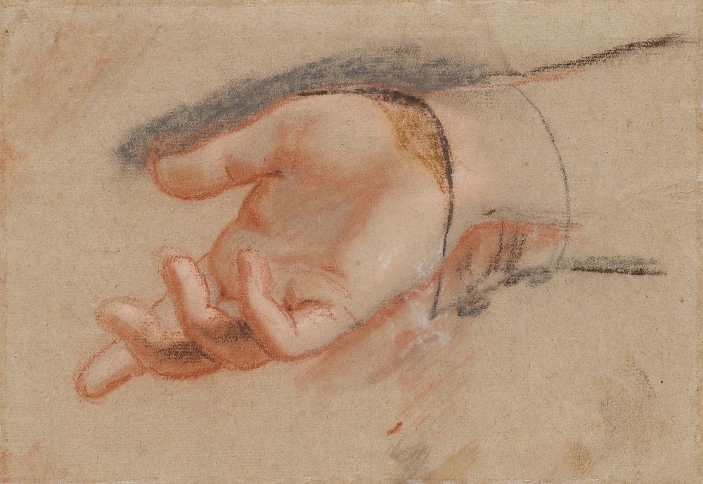 Pastel study for an outstretched hand by Jens Juel