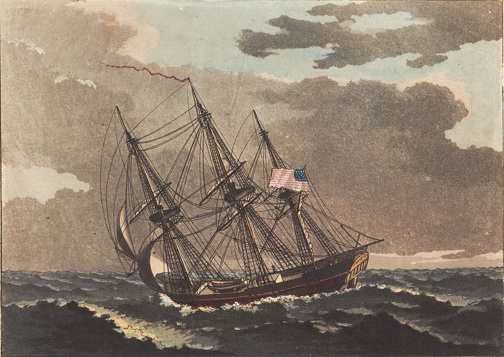 An American ship lancing a jib by C.W. Eckersberg