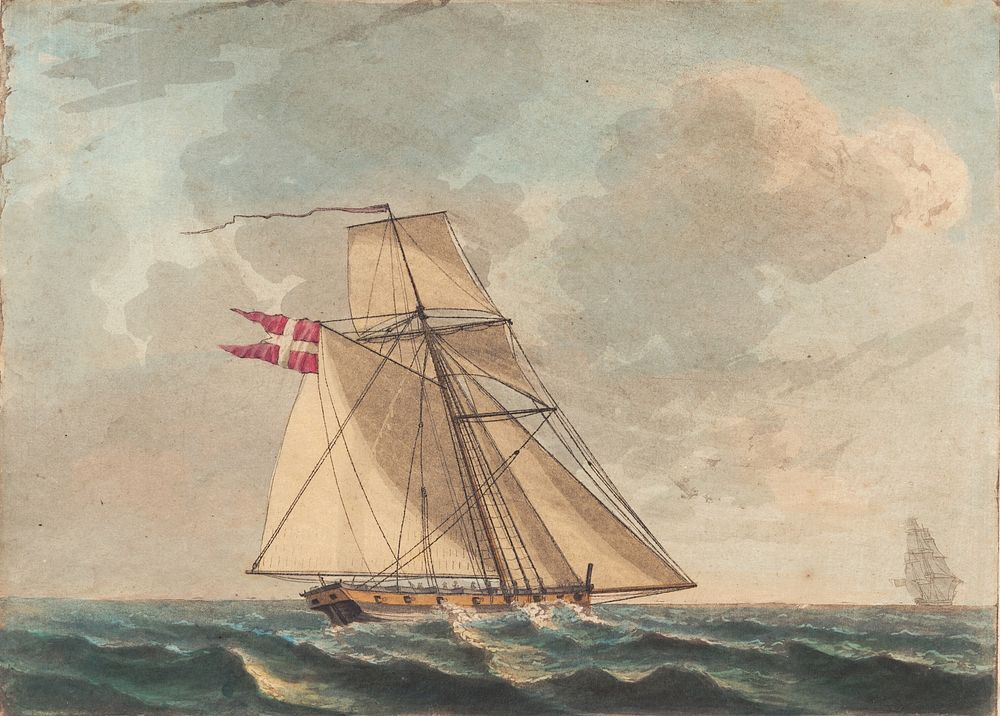 A Danish cutter sailing close to the wind by C.W. Eckersberg