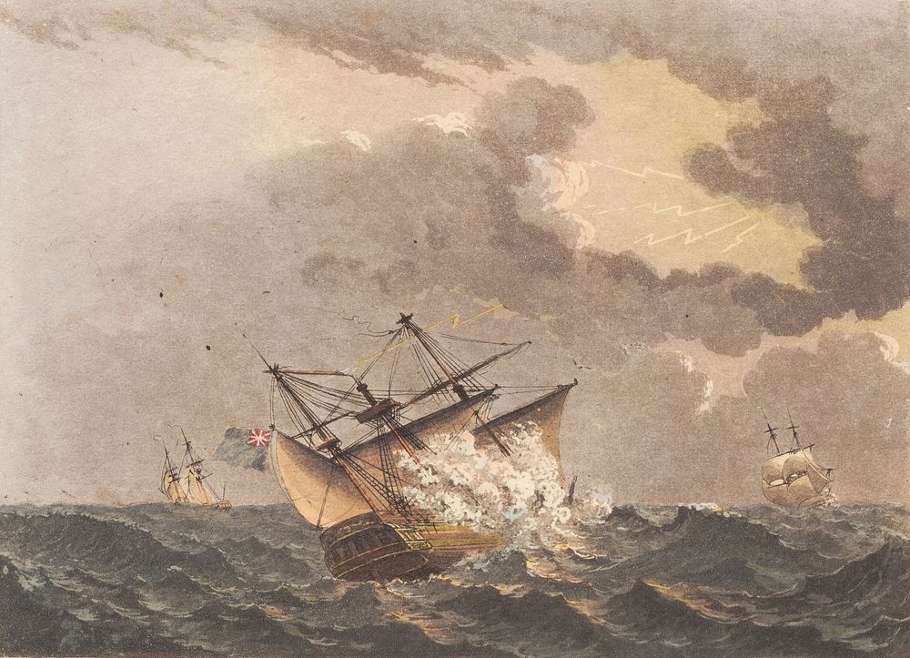 An English ship struck by the lightning fire by C.W. Eckersberg