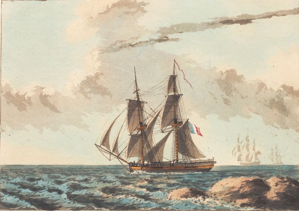 A French canon brig cruising close under water by C.W. Eckersberg