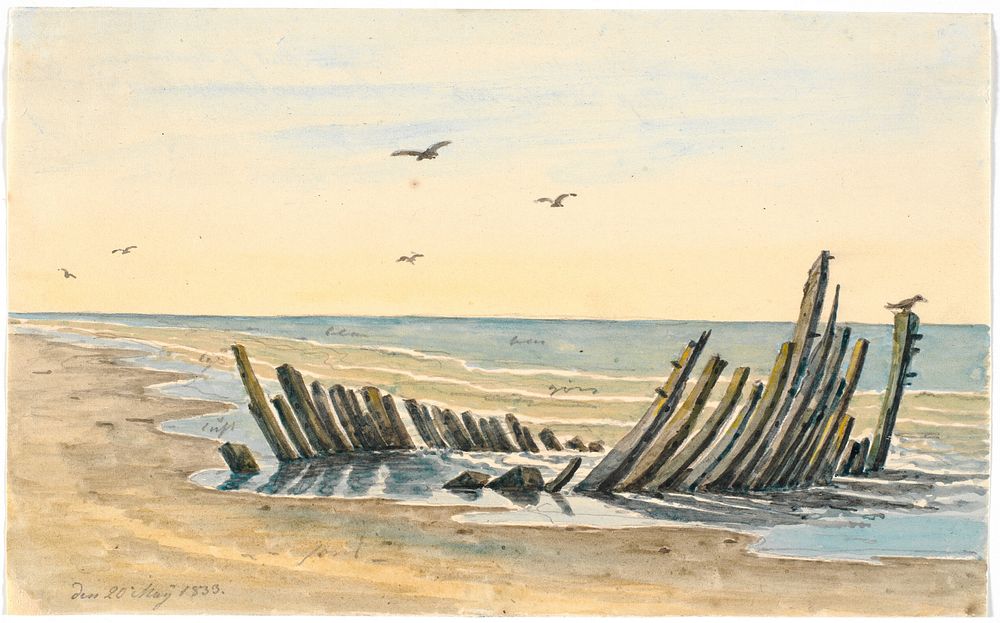 Wreck on the Nordstranden, sunk on 9 May 1832 by Martinus Rørbye