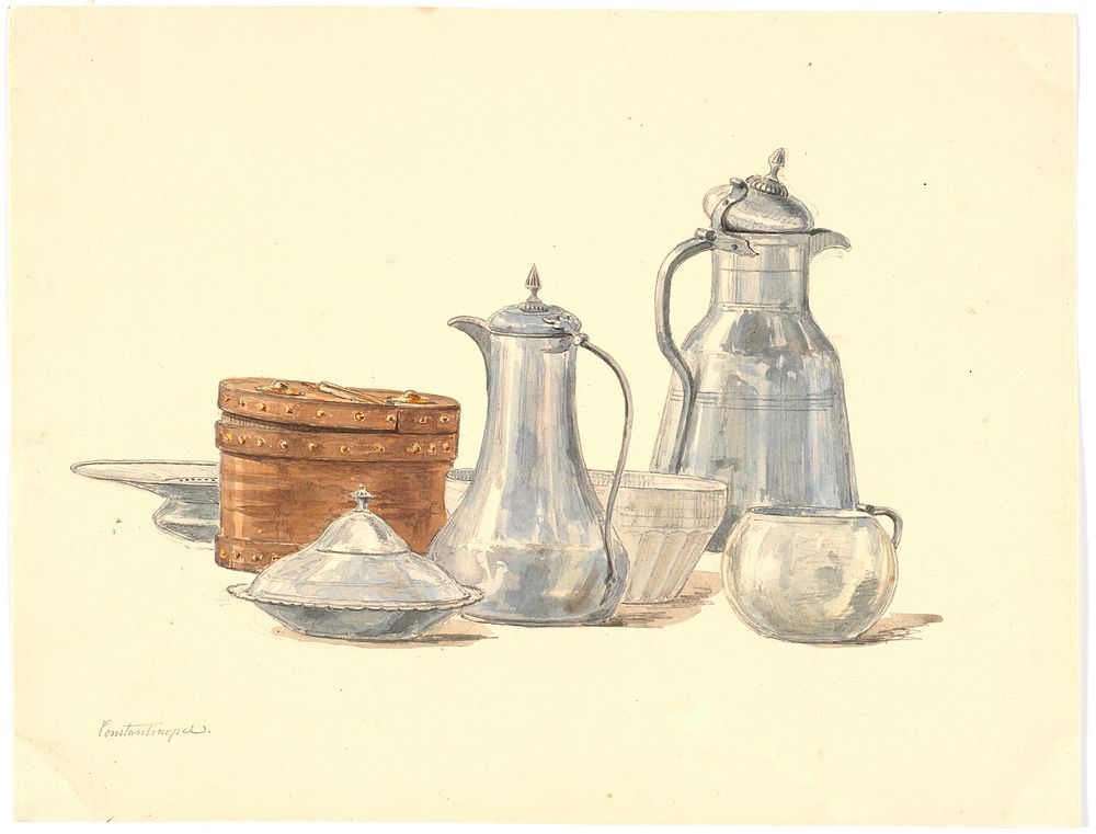 Turkish vessels and jugs by Martinus Rørbye