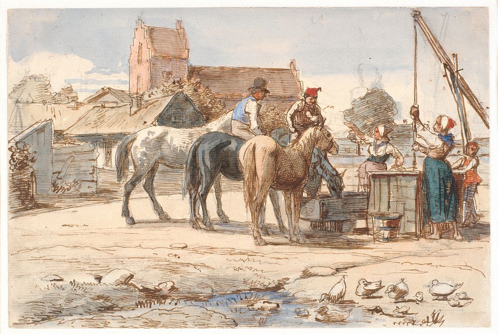 At the well outside the village by Wilhelm Marstrand