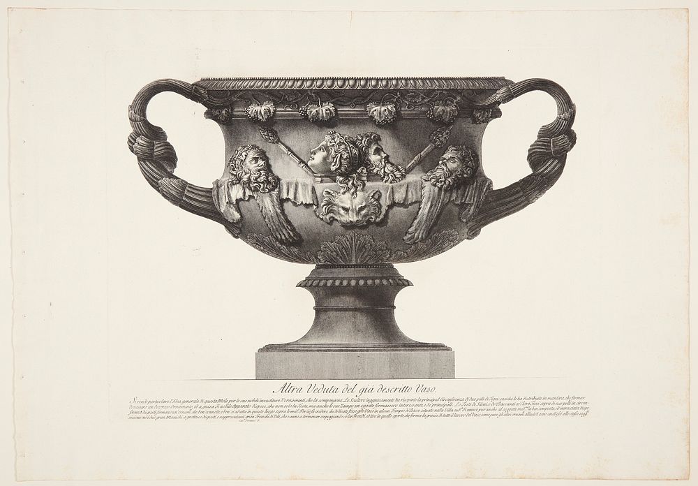 Another view of the Warwick Vase by Giovanni Battista Piranesi