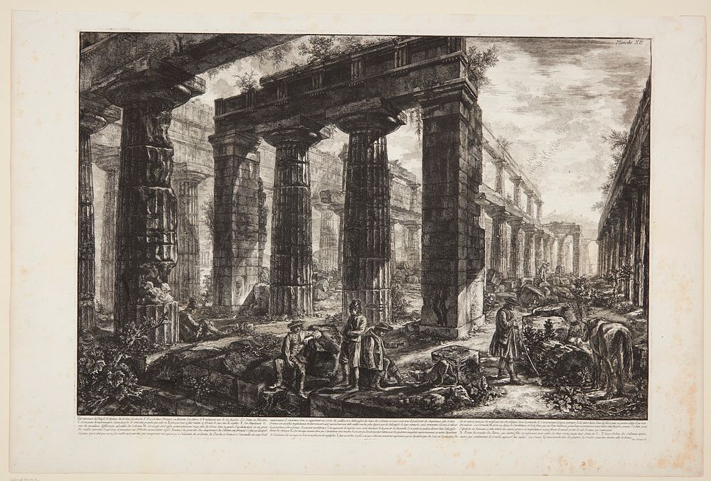 Interior view of the Temple of Neptune by Giovanni Battista Piranesi