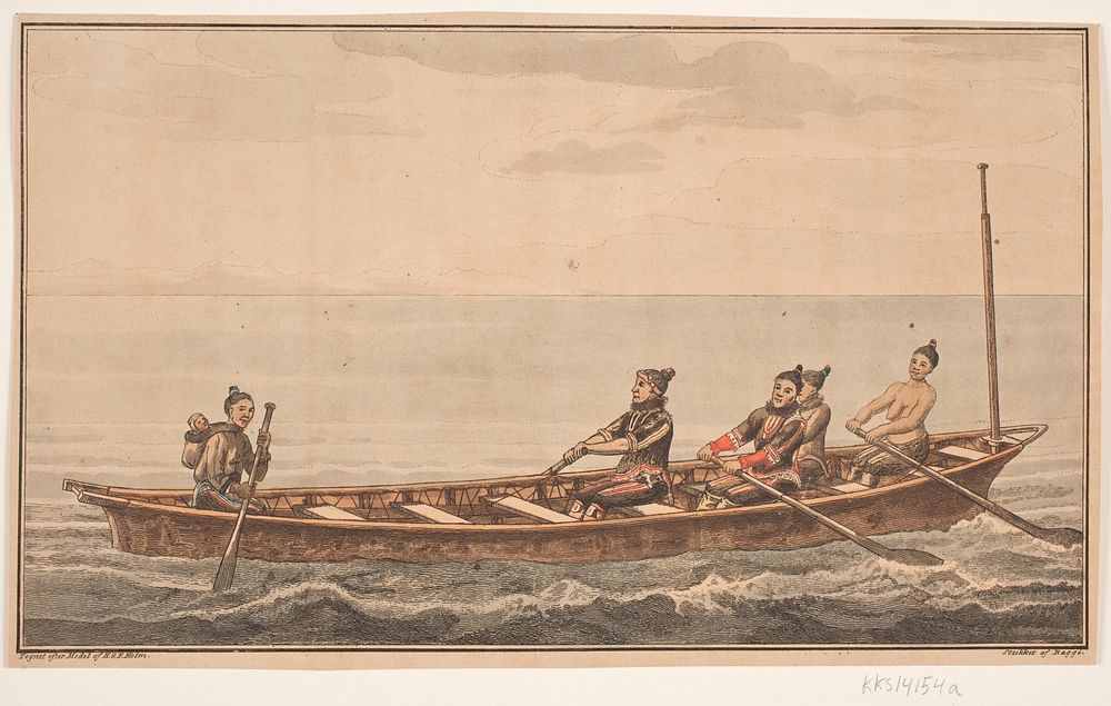 An umiak in East Greenland by Heinrich Gustav Ferdinand Holm