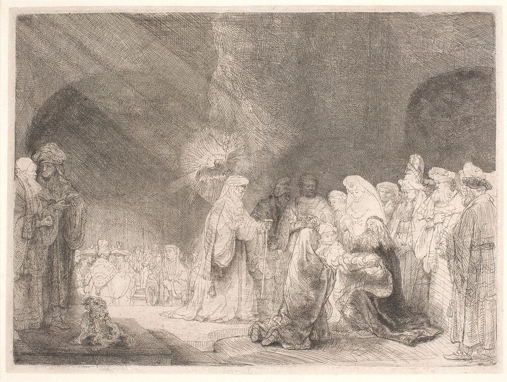 The production in the temple by Rembrandt van Rijn