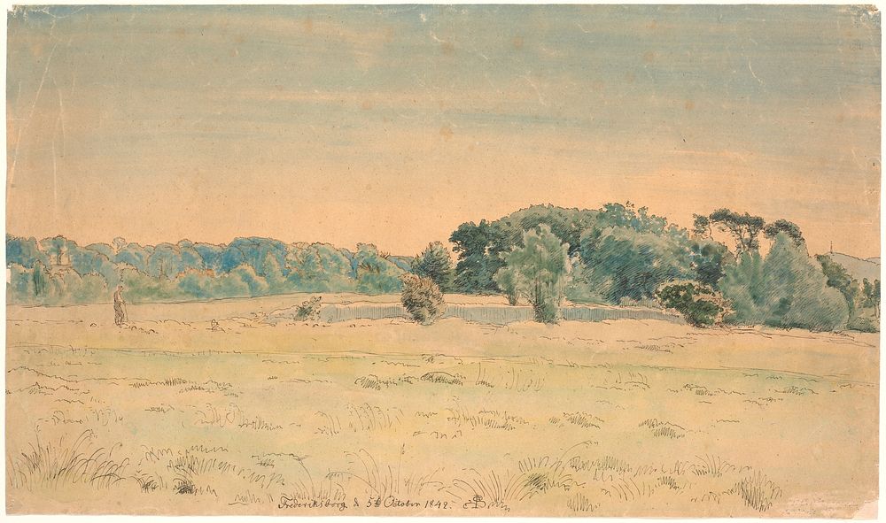 Landscape from Frederiksborg. by P. C. Skovgaard