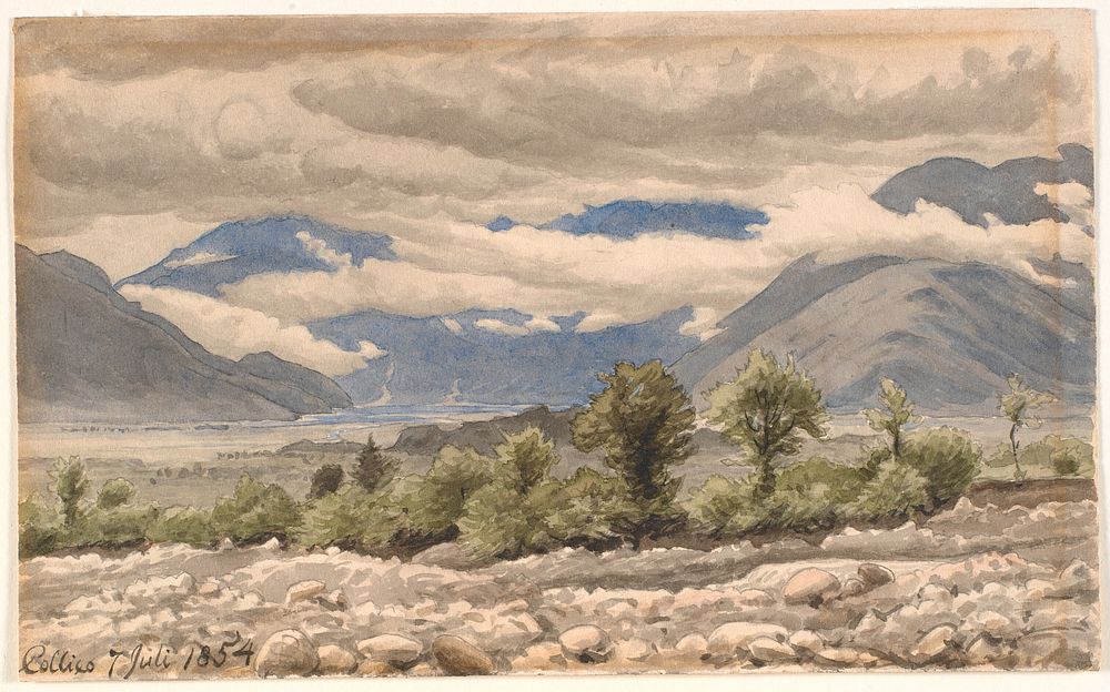 Italian mountain landscape in cloudy weather by P. C. Skovgaard
