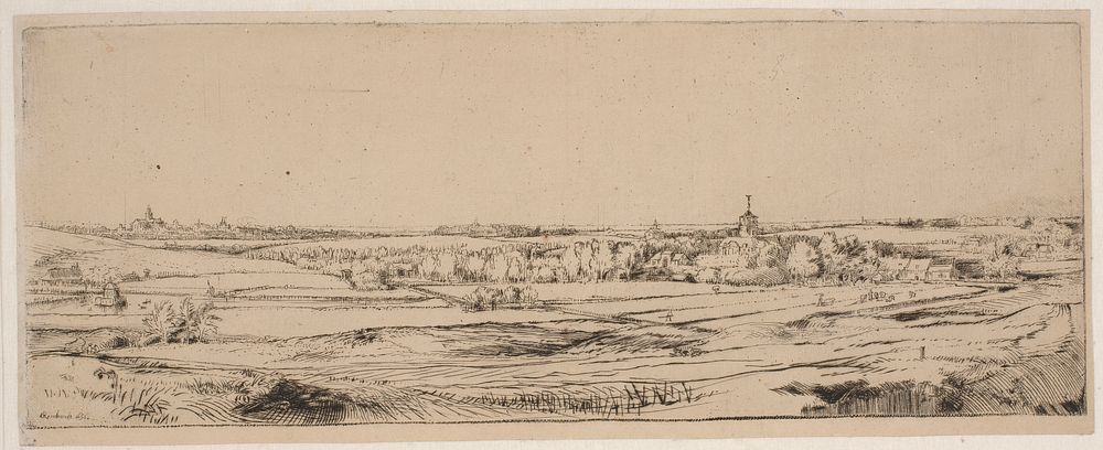 Field of the Gold Roads.Prospect of Haarlem by Rembrandt van Rijn