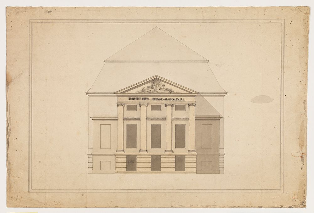 The Comedy House.Proposal for facade by Caspar Frederik Harsdorff