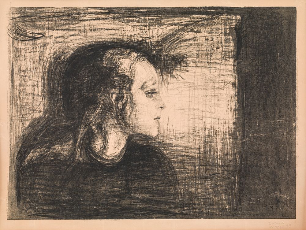 The sick girl by Edvard Munch