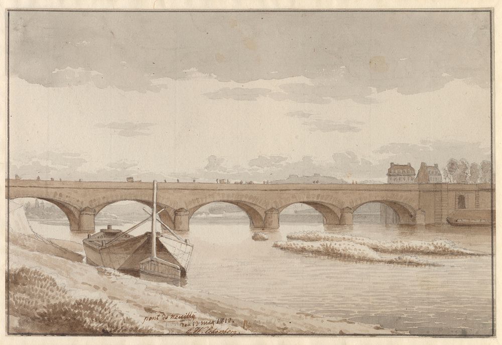 The Seine Bridge at Neuilly, Paris, 13 May 1812 by C.W. Eckersberg