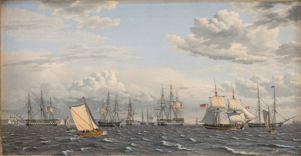 A Russian Fleet at Anchor near Elsinore by C.W. Eckersberg