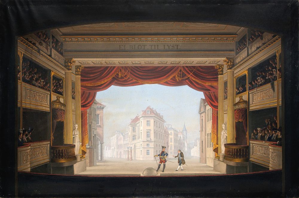The interior of Det kgl.theater during the production of Jacob v. Thyboe by C. F. Christensen