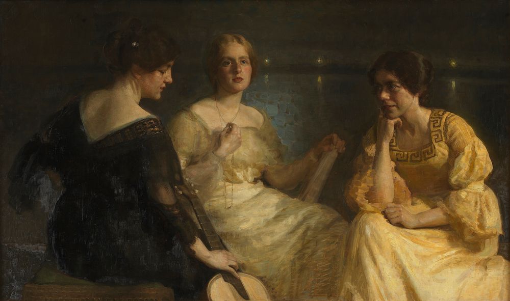 Young women. From left: Karen Bramsen;the artist's wife Esther, née Lange;Johanne Munch-Petersen by Julius Paulsen