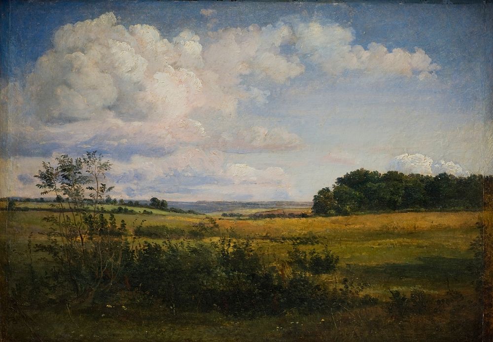 Landscape with sunlit clouds by Dankvart Dreyer