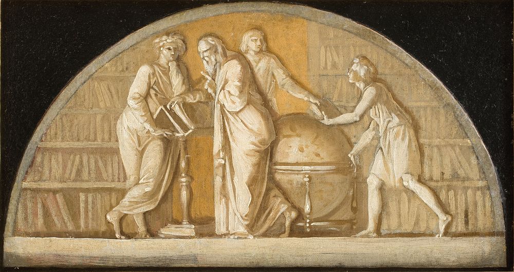 The establishment of the Royal Library, Allegory by Nicolai Abildgaard