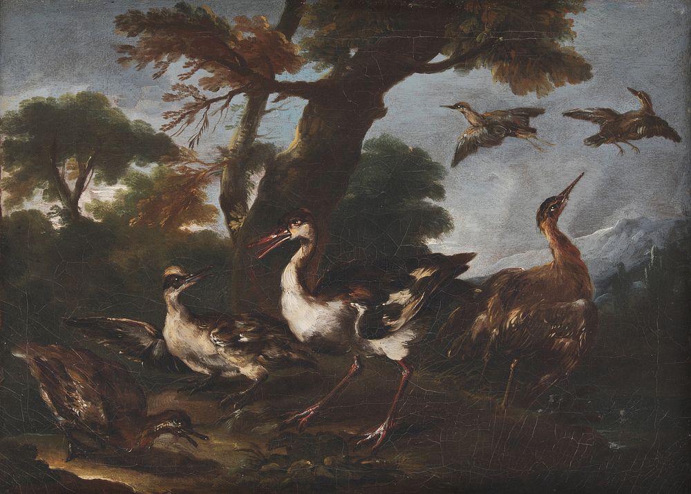 Landscape with Birds by Angelo Maria Crivelli 