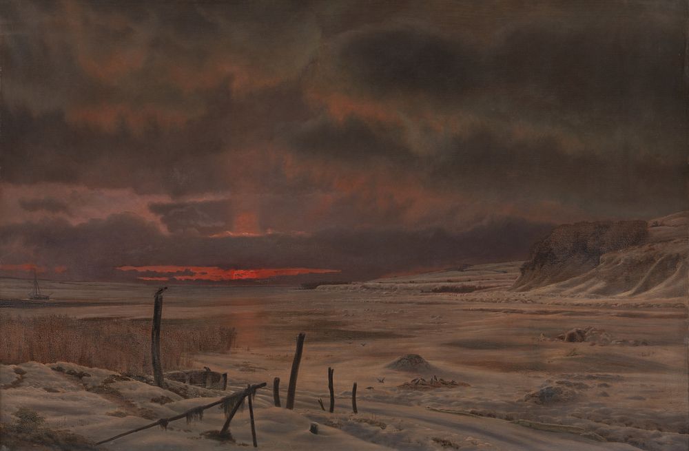 Winter evening by a Danish fjord by Vilhelm Kyhn