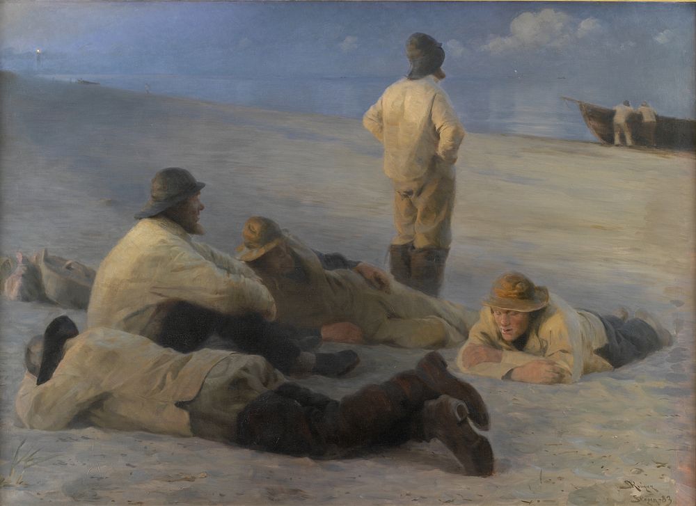 Fishermen at Skagen Beach by P.S. Krøyer