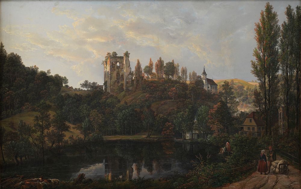 The castle ruins in Tharandt by Johan Christian Claussen Dahl