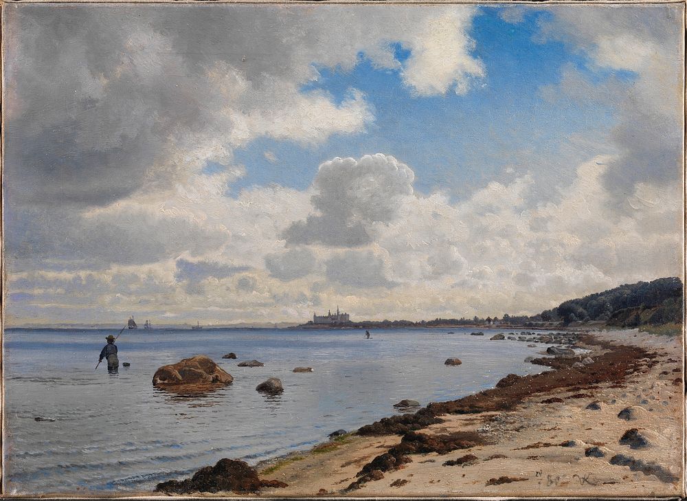 Zealand's north coast with a view of Kronborg by Vilhelm Kyhn